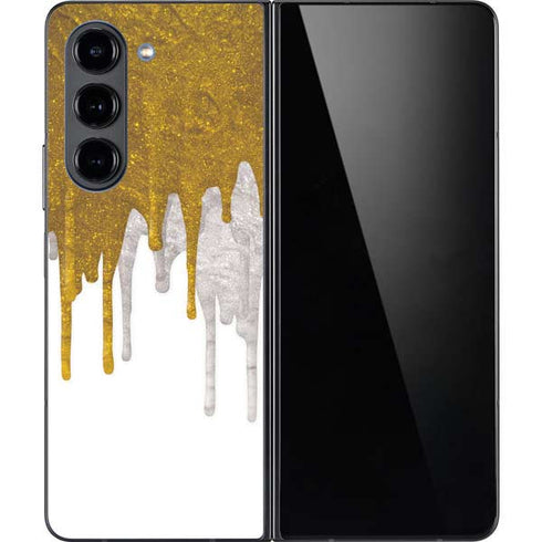Paint Splatter Gold Galaxy Z Fold5 5G Skin